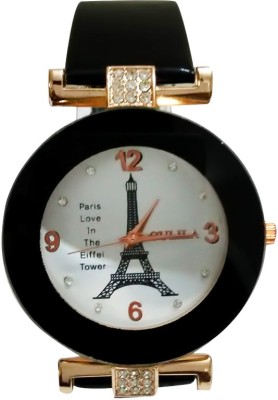 Awiser Ville de Paris Artistic Black Diamond Style Ladies Watch  - For Girls   Watches  (Awiser)