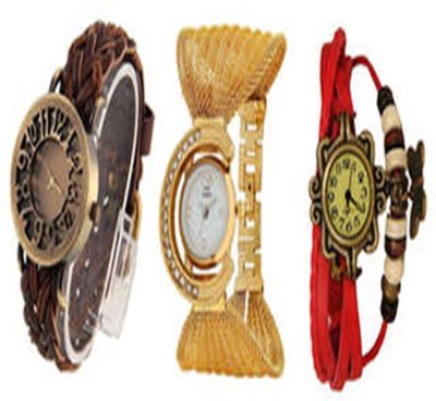 HEZ Designer Fanfy Party Wear Watch For Women Pack Of 3 Watch  - For Women   Watches  (HEZ)