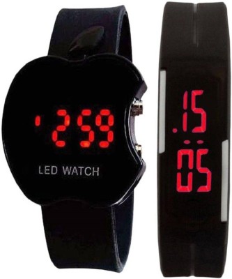 lavishable Combo Of 2 Black LED Display With Apple Dial Watch - For Men Watch  - For Boys & Girls   Watches  (Lavishable)
