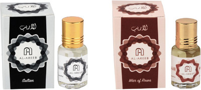 

AL AREEB EXCLUSIF SERIES COLLECTION COMBO PACK OF 2 SULTAN ( WHITE OUDH ) & WAR OF ROSES Herbal Attar(Oud (agarwood))
