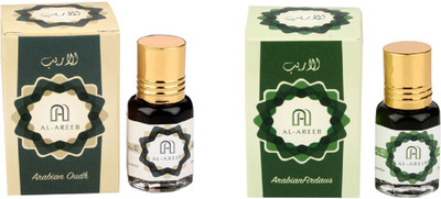 AL AREEB EXCLUSIF SERIES COLLECTION COMBO PACK OF 2 ARABIAN OUDH & ARABIAN FIRDAUS Herbal Attar(Oud (agarwood))