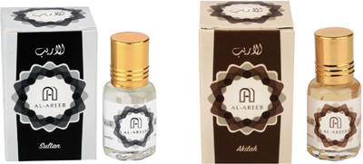 

AL AREEB EXCLUSIF SERIES COLLECTION COMBO PACK OF 2 SULTAN ( WHITE OUDH ) & AKILAH Herbal Attar(Oud (agarwood))