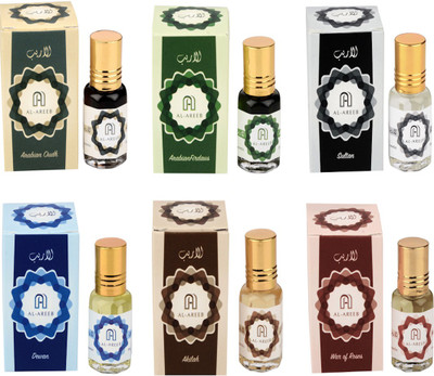 

AL AREEB EXCLUSIF SERIES COLLECTION PACK OF 6 ARABIAN OUDH,ARABIAN FIRDAUS, SULTAN,DEWAN, AKILAH, WAR OF ROSES Herbal Attar(Oud (agarwood))
