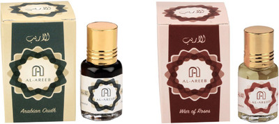 

AL AREEB EXCLUSIF SERIES COLLECTION COMBO PACK OF 2 ARABIAN OUDH & WAR OF ROSES Herbal Attar(Oud (agarwood))