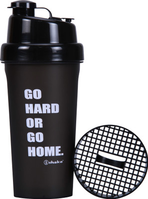 

iShake All Black 010 gym bottle 700 ml Shaker(Pack of 1, Black, Black)
