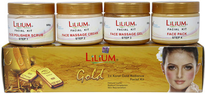 

Lilium 24 Karat Gold Radiance Facial Kit 2000 g(Set of 4)