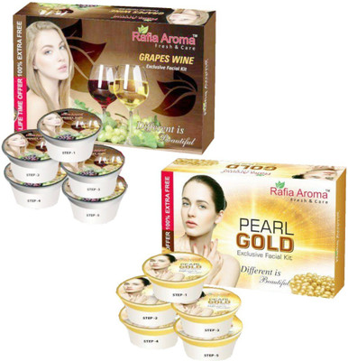 

rafia aroma Wine Pearl Gold Exclusive Facial Kit 660 g(Set of 2)