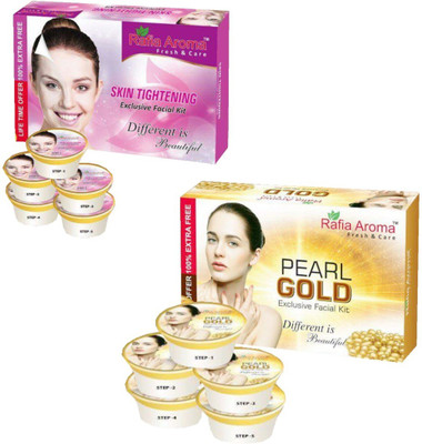 

rafia aroma Skin Tightening Pearl Gold Exclusive facial Kit 660 g(Set of 2)