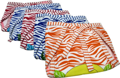 

GoodStart Reusable Padded Hosiery Cotton Baby Nappies/ Langots in Tiger Print- Set of 5, (0-3Months, Multicolor