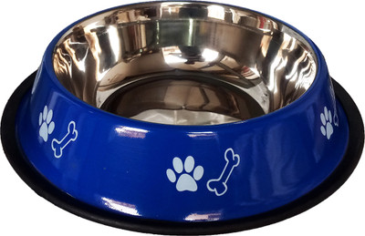 

Petshop7 Stainless Steel Anti Skid Dog Food Bowl Small 1800ML Round Stainless Steel Pet Bowl & Bottle(1800 ml Blue)