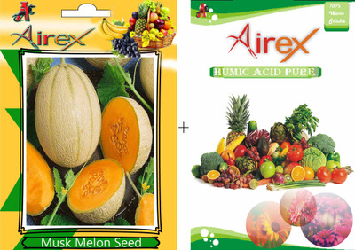 

Airex Musk Melon Fruit Seeds + Humic Acid Fertilizer (For Growth of All Plant and Better Responce) 15 gm Humic Acid + 20 Seeds Per Packet Seed(20 per packet)