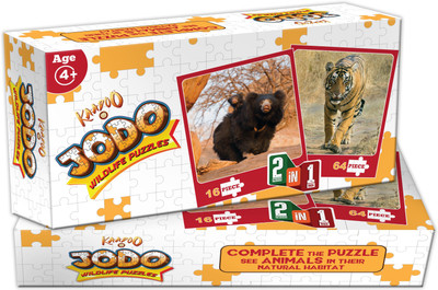 

Kaadoo Jodo-Tiger (64)+Sloth Bear (16)-2-in-1 puzzle(1 Pieces)