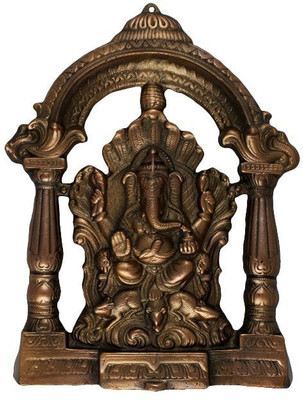 

Numeroastro (Regd) Handcrafted Wall Hanging Lord Ganesha On Naag Decorative Showpiece - 41 cm(Copper, Aluminium, Copper)