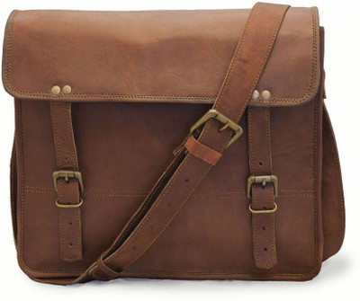 

iHandikart Men & Women Formal Brown Genuine Leather Sling Bag