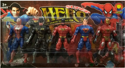 VShine HALO NATION Avengers Action figure set of 5 - Marvel + DC Comic Superhero All in One Set(Red)