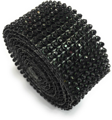 

vahvaa Jhumkas Making Stone Sheet/Stone Lace 10 Line, Black (1.25 Mtr)