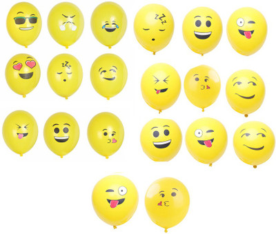 

Futaba Printed Smiley Face Expression Yellow Latex Balloons - Pack of 20 Balloon(Yellow, Pack of 20)