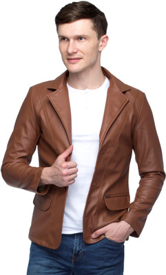 Emblazon Solid Single Breasted Casual Men Blazer(Brown) Emblazon Solid Single Breasted Casual Men Blazer(Brown)