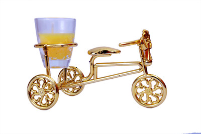 

Kieana Cycle shaped Candle stand Golden Candle(Gold, Pack of 1)