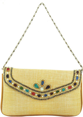 

FOR-U Casual Yellow, Gold Clutch, Gold;yellow