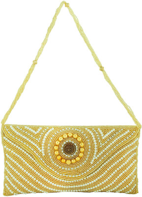 

FOR-U Casual Yellow, Gold Clutch, Gold;yellow