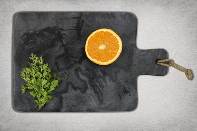 

Organic Home Black Marble Chopping Board Marble Cutting Board(Black)