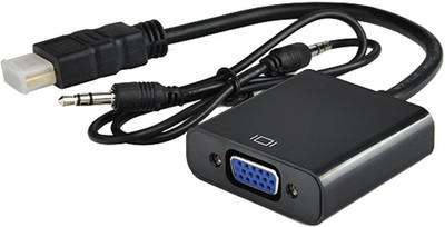

LipiWorld TV-out Cable HDMI to VGA Connector with Audio Cable(Black, For Laptop)