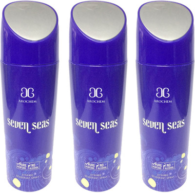 

Arochem Seven Seas Perfume Body Spray - For Men & Women(600 ml, Pack of 3)
