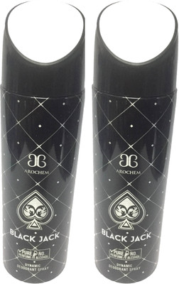 

Arochem Black Jack Perfume Body Spray - For Men & Women(400 ml, Pack of 2)