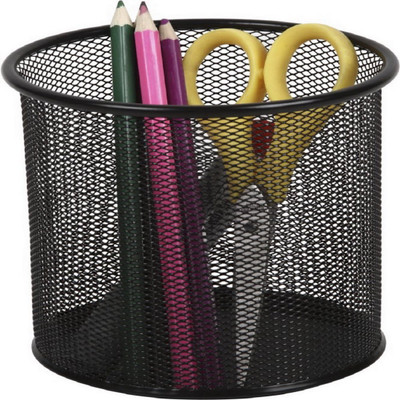

ShopAis 1 Compartments Metal Pen Holder(Black)