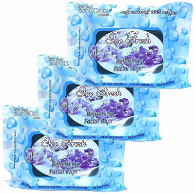 

Coat me Bonjour Paris Refreshing Wet Facial Wipes - Ice Fresh Dhammal Pack OF 3(Pack of 25)