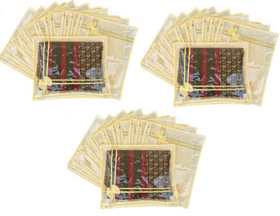

Indi Bargain Non woven Designer saree cover set of 36(Gold)