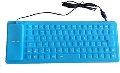 TECHNOCHITRA Silicone Rubber Waterproof Flexible Keys Wired (COLOR BLUE) Wired USB Multi-device Keyboard(Blue) Flipkart