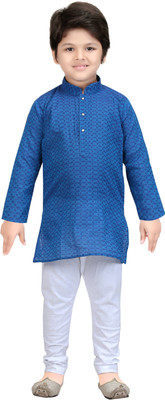 

Shree Shubh Boys Kurta and Pyjama Set(Blue Pack of 1