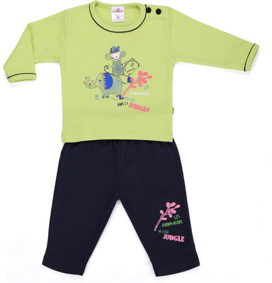 Chumpkin Kids Nightwear Boys & Girls Graphic Print Hosiery, Cotton Blend(Green Pack of 1)