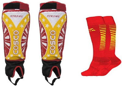 

Cosco Combo of two, one Pair of 'Xtreme' Shin Guard and one Pair of 'Encounter' Socks (Color On Availability)- Football Kit