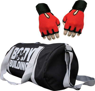 

Cp Bigbasket Combo Set Polyester Black Sport Gym Duffle Bag, Netted Gym & Fitness Gloves (Red) Gym & Fitness Kit