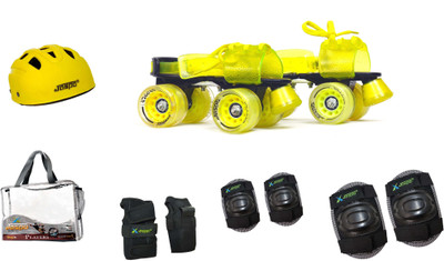 

Jaspo Players Pro Yellow Senior Skates Combo (skates+helmet+knee+elbow+wrist+bag)suitable for age 6 to 14 years Skating Kit