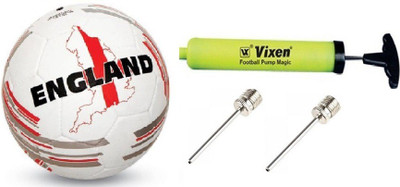 

Nivia Combo of Three,One Country Color (England) Football, one Vixen Pump and 2 Needle- Football Kit