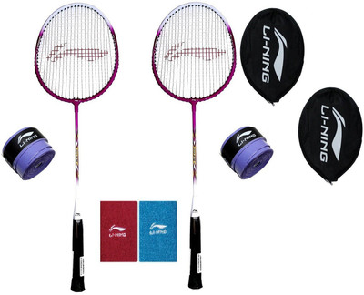 

Li-Ning Combo of six, Two ' XP-708' Badminton Racquets (Half Cover included) ,one Pair of Wrist Band and two lining grips (Color On Availability)- Badminton Kit