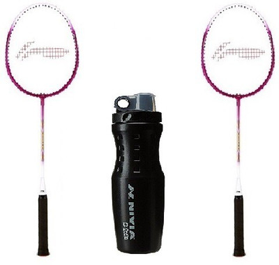 

Li-Ning Combo of Three, Two 'Series XP-708' Badminton Racquet (Half Cover) and one 'G 2020' Sipper (Color On Availability)- Badminton Kit