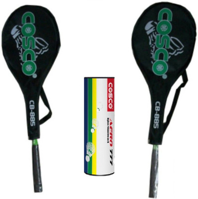 

Cosco Combo of Three, Two 'Cb 885' Badminton Racquet and one box 'Aero 777' Shuttlecock (Pack of 6) (Color On Availability)- Badminton Kit