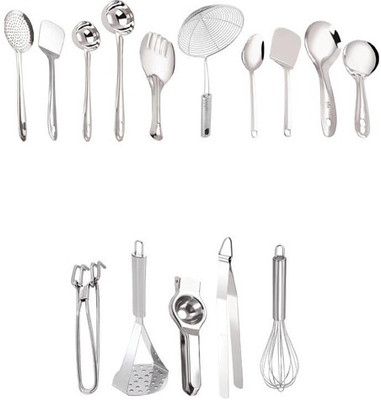 

Continental Cooking and Serving Tools Set of 15 Stainless Steel Cooking And Serving Spoon Set , Set Of 15 Kitchen Tools Stainless Steel Kitchen Tool Set(Stainless Steel)