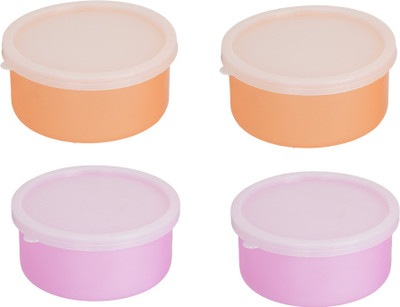 

Philco Carrolite Combo 2 Pink -2 Orange Plastic Container 4 Containers Lunch Box(800 ml), Multicolor