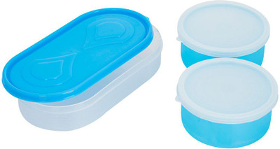 

Philco 3in1 Blue Container-2 Plastic container:1 chappati tray 3 Containers Lunch Box(650 ml), Multicolor