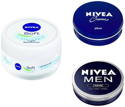

Nivea CREME 60 ML+ SOFT LIGHT MOISTURIZER 200 ML + MEN CREME 75 ML(200 ml)