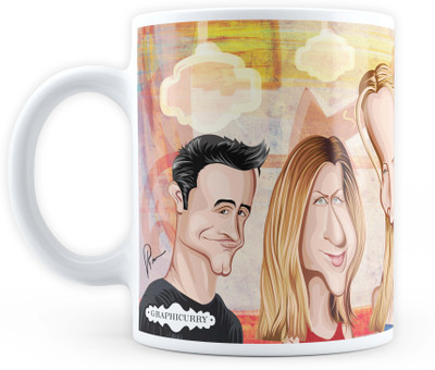 

GRAPHICURRY FRIENDS ART Ceramic Mug(350 ml), Multicolor