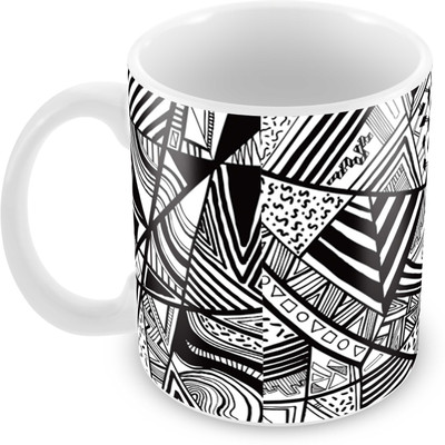

Tuelip Printed Abstract Desing Tea & Coffee Ceramic Mug(350 ml), Multicolor