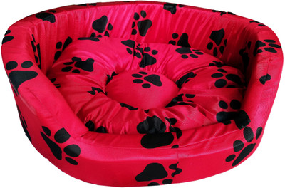 Petshop7 Ultra.soft.Paw.Printed.Large.Dog Bed L Pet Bed(Red)