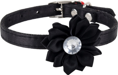 

SRI High Quality Designer Adjustable Flower Collar For Puppy/Cat Cat Everyday Collar(, BLACK